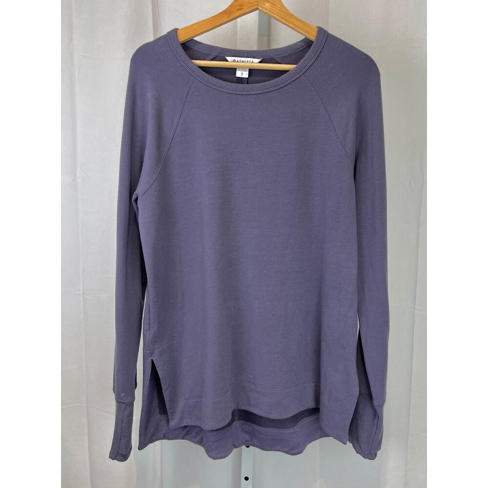 ATHLETA Coaster Luxe Recover Sweatshirt 659287 Long Sleeve Pullover Purple S
